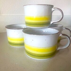 Vintage Lunch Mates Sunrise Stoneware Mugs Soup Cups